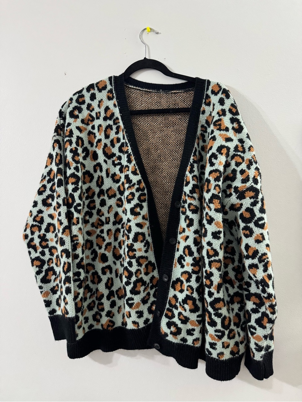 Leopard Print Cozy Oversized Knit Cardigan